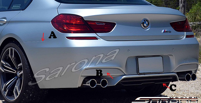 Custom BMW 6 Series  Sedan Rear Bumper (2012 - 2019) - $790.00 (Part #BM-038-RB)